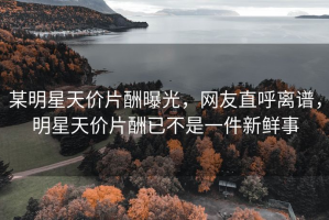 某明星天价片酬曝光，网友直呼离谱，明星天价片酬已不是一件新鲜事
