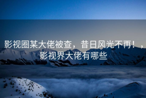 影视圈某大佬被查，昔日风光不再！，影视界大佬有哪些
