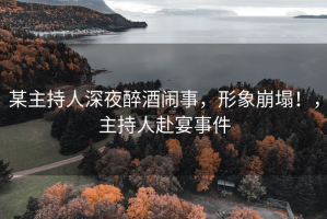 某主持人深夜醉酒闹事，形象崩塌！，主持人赴宴事件