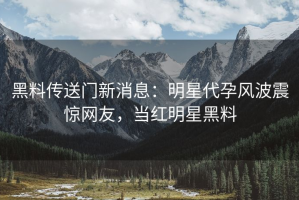 黑料传送门新消息：明星代孕风波震惊网友，当红明星黑料