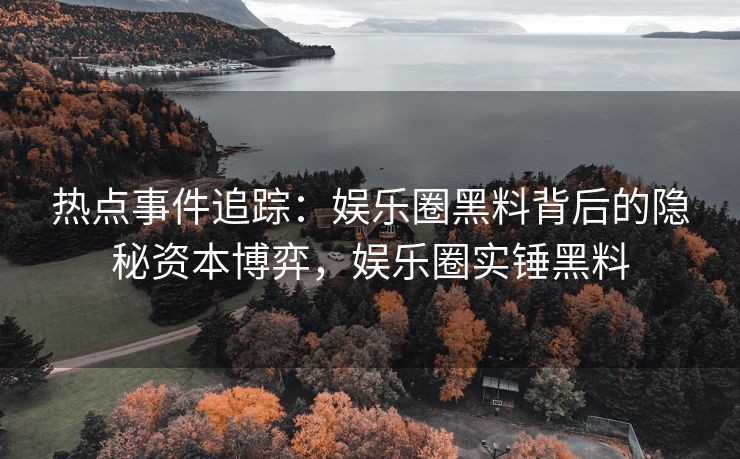 热点事件追踪：娱乐圈黑料背后的隐秘资本博弈，娱乐圈实锤黑料