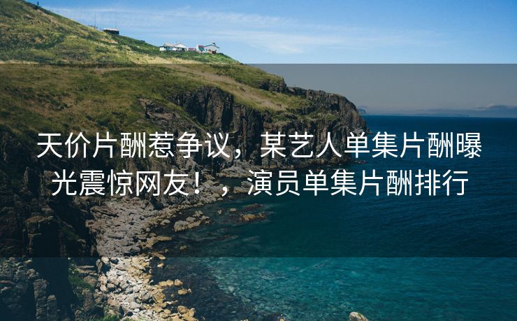 天价片酬惹争议，某艺人单集片酬曝光震惊网友！，演员单集片酬排行
