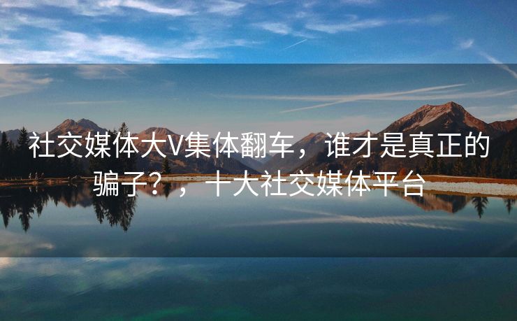 社交媒体大V集体翻车，谁才是真正的骗子？，十大社交媒体平台