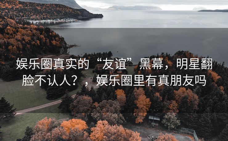 娱乐圈真实的“友谊”黑幕，明星翻脸不认人？，娱乐圈里有真朋友吗