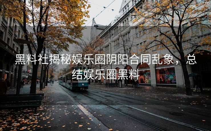 黑料社揭秘娱乐圈阴阳合同乱象，总结娱乐圈黑料