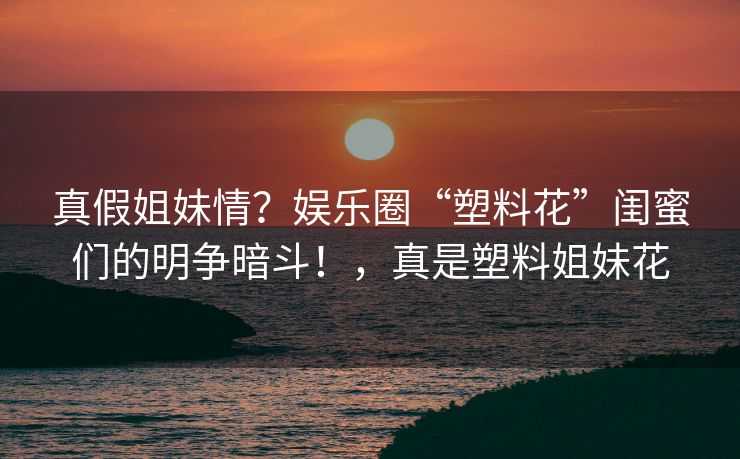 真假姐妹情？娱乐圈“塑料花”闺蜜们的明争暗斗！，真是塑料姐妹花