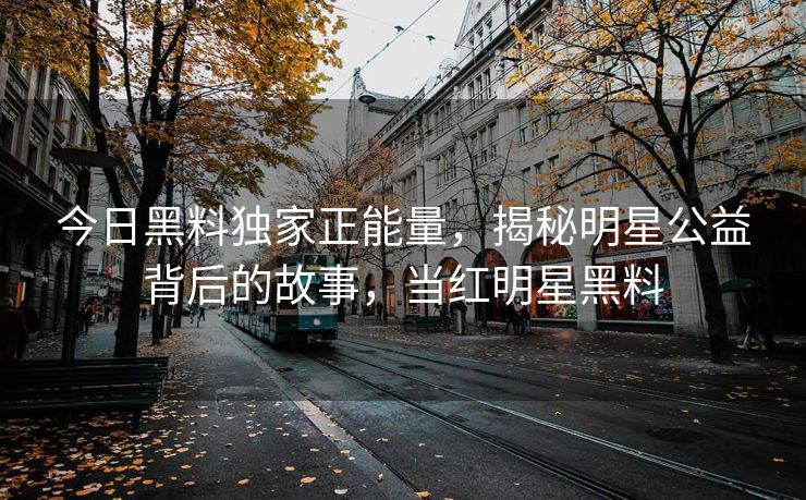 今日黑料独家正能量，揭秘明星公益背后的故事，当红明星黑料