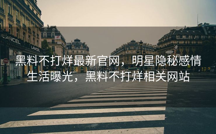 黑料不打烊最新官网，明星隐秘感情生活曝光，黑料不打烊相关网站