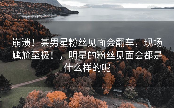 崩溃！某男星粉丝见面会翻车，现场尴尬至极！，明星的粉丝见面会都是什么样的呢